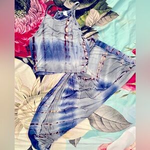 Francesca’s 2 Piece Bodycon Denim Tye Dye, Medium